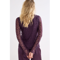 Tramontana Top Flared Cuff Aubergine Noir
